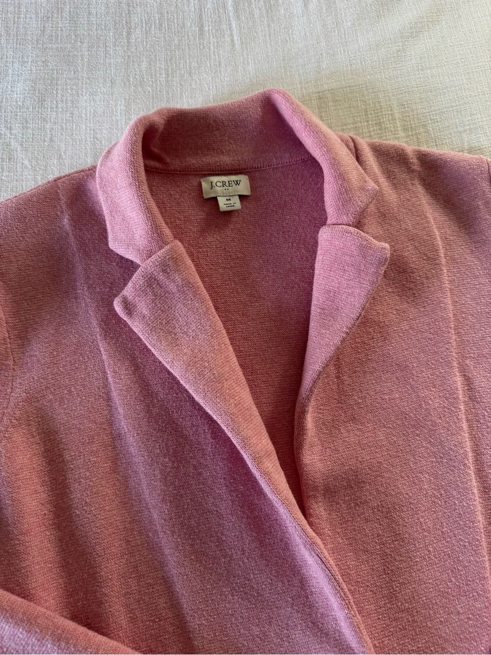 J. Crew Pink Sweater Blazer, Medium